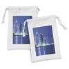 Lunarable Urban Fabric Pouch Set of 2, Chicago City Night