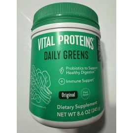 VITAL PROTEINS Daily Greens Probiotics, Original 9.3oz EXP 07/22/2025