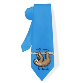 URTEOM Tie Fashion Neckties Funny Blue Sloth Fashion Wide Novelty Neck Ties For Men teen