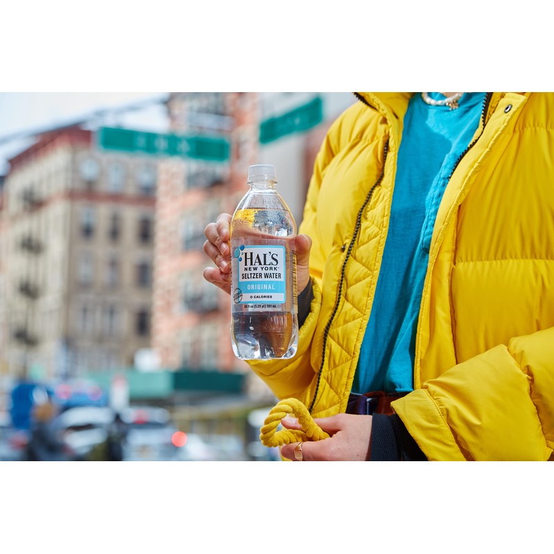 Hal's New York Seltzer Carbonated Original Sparkling Water, Zero Sugar,