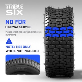 TRIBLE SIX 16x6.50-8 Lawn Mower Tire, 2 Ply,Tubeless,2 Pack