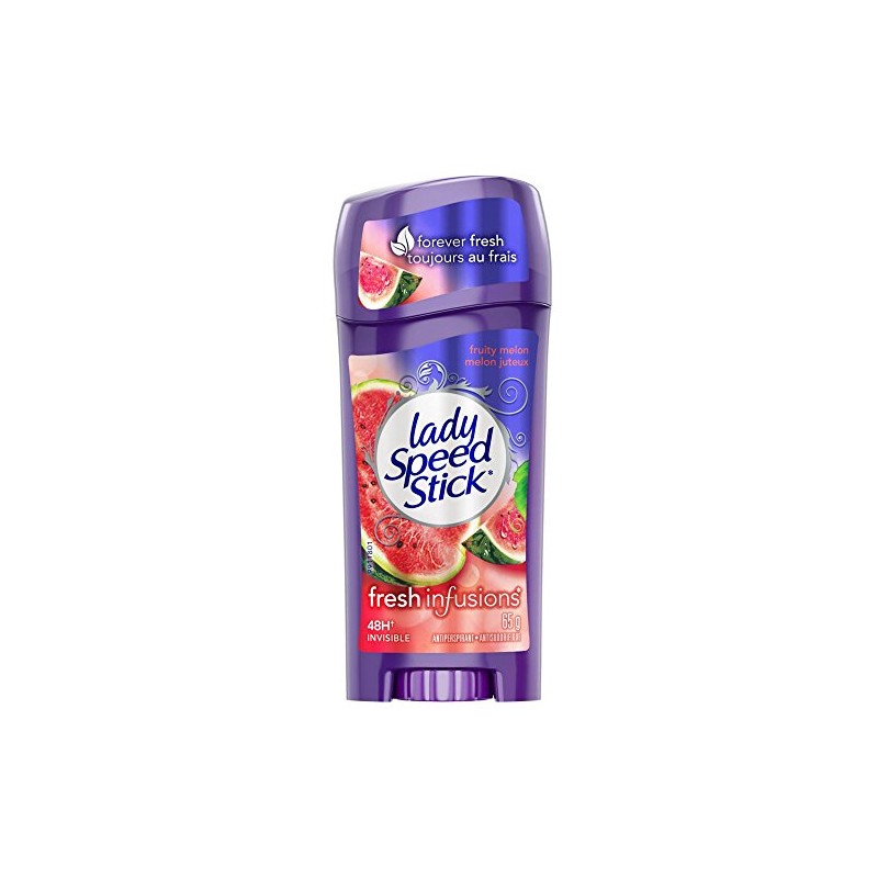 Lady Speed Stick Fresh Infusions Antiperspirant Invisible Solid, Fruity Melon,