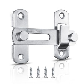 Silver Thicker Gate Lock Sliding Barn Door Lock Small Gate Bolt for Door Window Wine Cabinet Bathroom Outdoor Garage Garden Silver 180° 4In