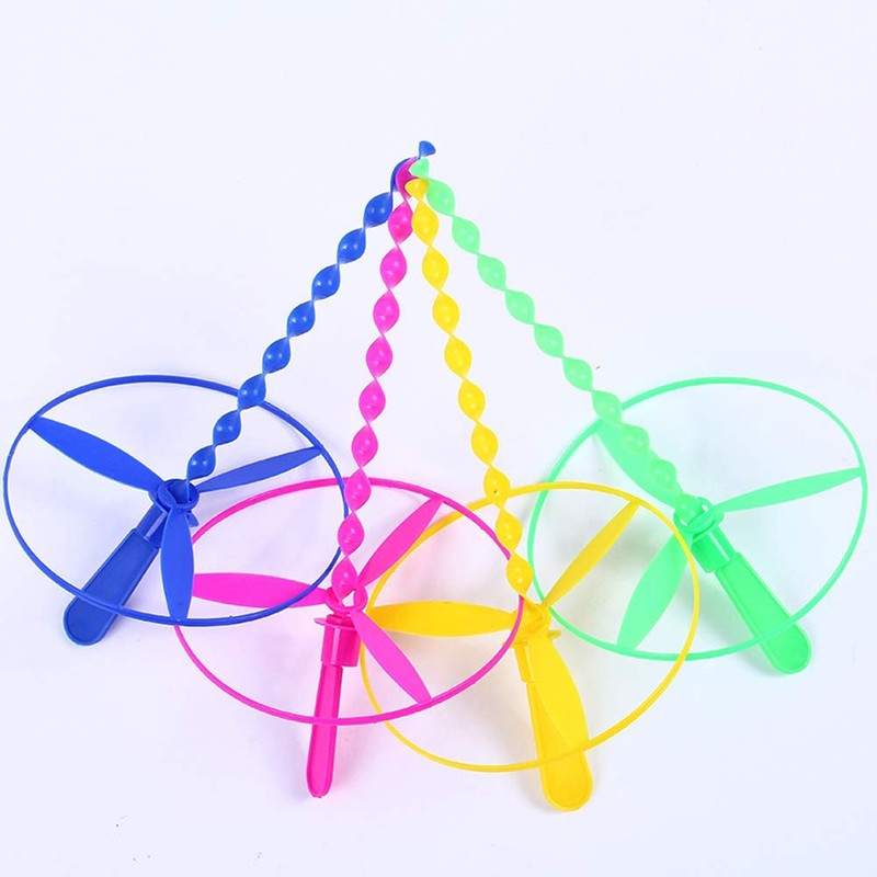 EQLEF 10PCS Twisty Pull String Flying Saucers Spinning Flying Disc