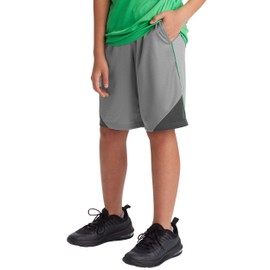 C9 Champion Pantalón Corto de Bloque de Color para niños, Entrepierna de 9 Pulgadas, Hardware Gris Jaspeado/Carbón Vegetal, X-Large