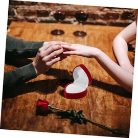 Zerodeko 3sets Heart Shaped Engagement Ring Box for Proposal Wedding Ring Storage Case Jewelry Display Box 6pcs*3