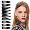 HFZRZFH 50 Pieces Black Metal Snap Hair Clips,No Slip Metal