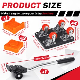 SNOMEL Furniture Lifter Tool Heavy Duty, 360° Rotating Furniture Dolly 4 Wheels Set 1100 Lbs Load Capacity, Furniture Movers with Wheels Sliders for Sofa Table Refrigerators
