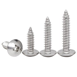 HAISHANG Pack of 20 Wood Screws Self Tapping Phillips Round Head Stainless Steel Nails Pan Head M6 x 25 mm Silver Screws