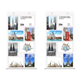 trendfinding® - Photo Curtain in Portrait and Landscape - For 8 Photos and Postcards Sized 10 x 15 cm - 2 Pack