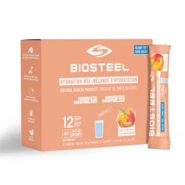 BioSteel Hydration Mix, Great Tasting Hydration with Zero Sugar, and No Artificial Flavours or Preservatives, Peach Mango Flavour, 12 Single Serving Packets