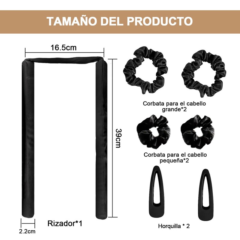 Rizador Pelo Sin Calor, Rizos Sin Calor para Onda Natural,