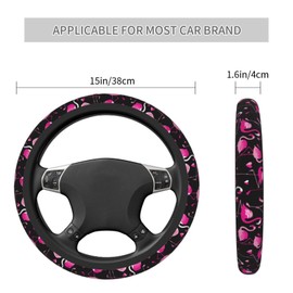 Pink Flamingos Universal 15 Inch Steering Wheel Covers Non Slip Neoprene Car Wrap Cover for Adults