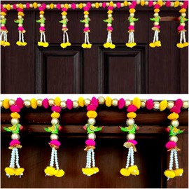 Decorative Buckets Bandhanwar/Torans for Diwali Decorations|Handmade Door Hanging| Wall Hanging| Door Valance|Parrot torans |Latkan |Indian Traditional Wedding Decorations|Diwali décor (Parrot toran)