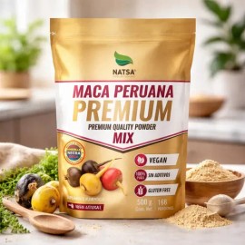 Maca Premium Mix, Mezcla Amarilla, Roja y Negra Peruana, 500 g, Incluye Scoop, Mas Energía, Calidad Premium, Sabor Natural                            