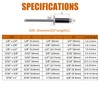 ISPINNER 100pcs 1/8" x 1/4" Aluminum Blind Rivets, 3.2 x