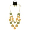 Mi Amore Necklace-Earring-Set Peach/Green