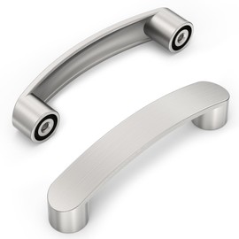 FURNIWARE Pack of 10 Brushed Nickel Cabinet Handles, Kitchen Handles Drawer Pulls 96mm(3.8 Inch) Hole Center, Hardware Modern Kitchen Cabinet Door Handles, for Kitchen and Bathroom Cabinets Cupboard