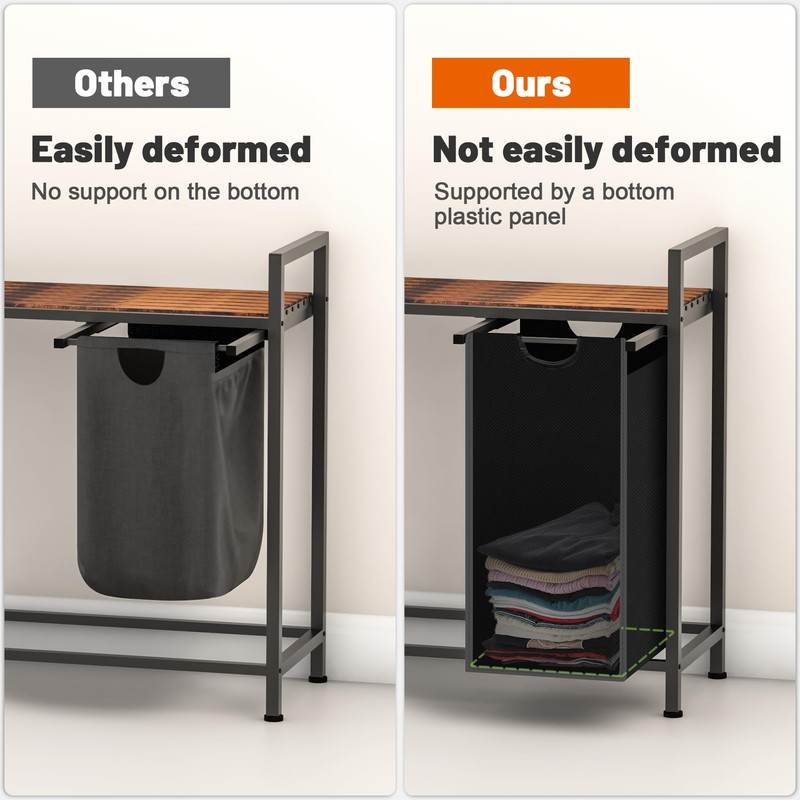 Sonharlar Laundry Hamper, Laundry Sorter with 3 Pull-Out Removable Oxford