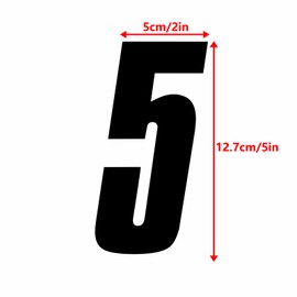 Awonderful - Calcomanías de vinilo extraíbles para motocicleta de 5 pulgadas/13 cm, para moto de suciedad, ATV, Ebike, gráfico de día de pista, color negro (paquete de 2) (número 5)