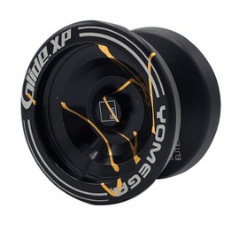 Yomega Glide™ XP – Pro Level Aluminum Metal Yoyo for Advance Players – Wing Shaped, C Size Ball Bearing Yoyo with Adjustable Responsive/Nonresponsive Play + 3 Month Warranty (Black and Gold)