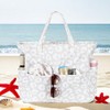 LEDAOU Large Beach Tote Bag Women Waterproof Sandproof Zipper Beach