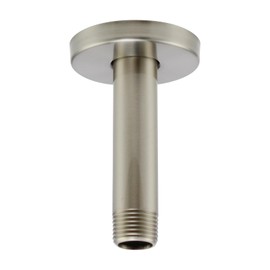 Purelux Ceiling Mount Shower Arm 4 Inches Made of Stainless Steel for Rainfall Showerhead, Brushed Nickel Finish with Gasket Flange