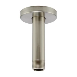 Purelux Ceiling Mount Shower Arm 4 Inches Made of Stainless Steel for Rainfall Showerhead, Brushed Nickel Finish with Gasket Flange