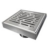 SereneDrains 304 Stainless Steel 4 Inch Brushed Nickel Square Shower