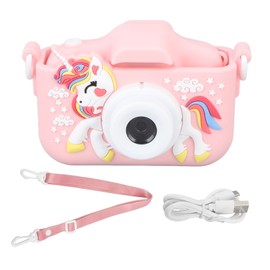 Kids Camera Cute Dual Lens Auto Focus Photography Video Recording Gaming Music Digital Camera Toy Pink