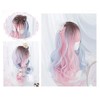 Double Color Brown Gradient Pink and Blue Long Curly Synthetic