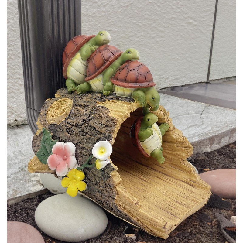 Euiroet Funny Turtle Gutter Downspout Extender Statue, Outdoor Decor Sculpture