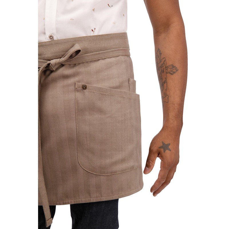 Chef Works Unisex Seattle Half Bistro Apron, Taupe, One Size