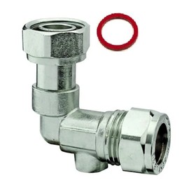 UKDeals Direct® 15mm Chrome Service Valve Angle 1/2" Inc Washer