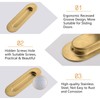 MOROBOR 4 Pack Stainless Steel Side Hole Flush Pull, Oval