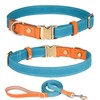 Haoyueer Nylon Dog Collar with Metal Safety Buckle, Adjustable Leather