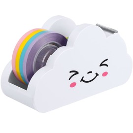 TOYANDONA Desktop Tape Dispenser Decorative Cartoon Cloud Tape Cutter with Rainbow Tape Cartoon Cloud Desk Stationery Accessories for Office School