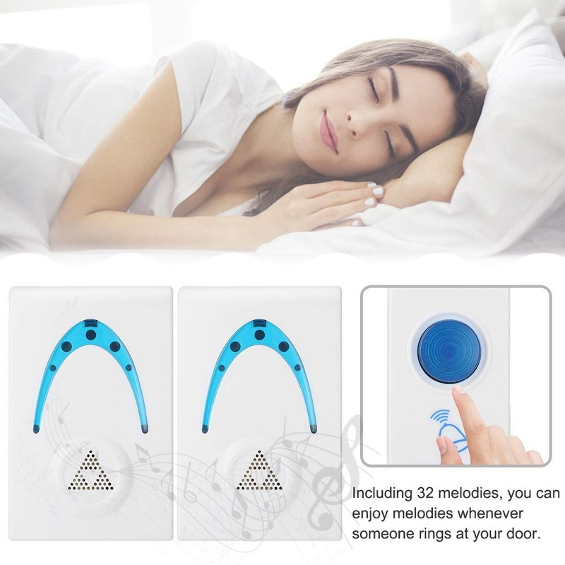 Wireless Doorbell, Melody Home Doorbell Remote Control Button Doorbell LED