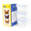 Glasslock Baby Food Square Container, 3-Piece Set, Clear, GL-544