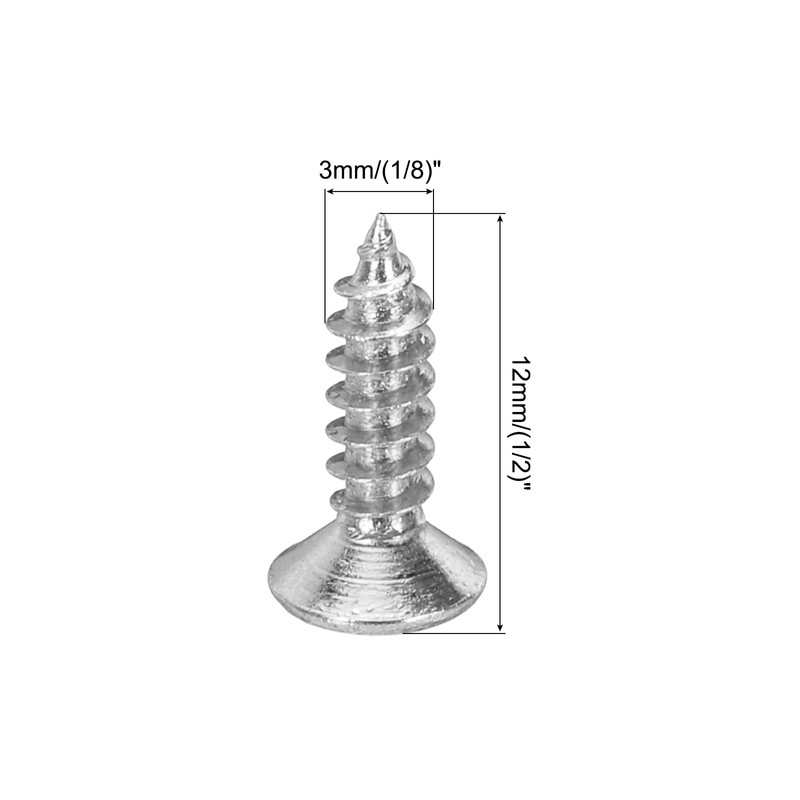 sourcing map 60pcs 3MM Electric Guitar Bass Pickguard Screws Scratch