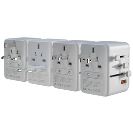 revolt Travel Adapter England: Set of 4 Universal Travel Adapters, GaN, 4X USB-C, USB-A, PD 65W (Australia Travel Adapter, EU Travel Adapter)