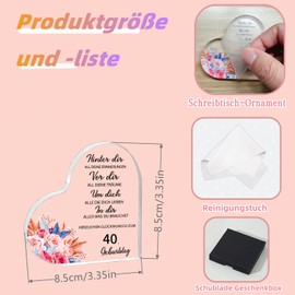 RISFIHEI 40th Birthday Women, Gift 40th Birthday Woman - Acrylic Plaque Gifts Decoration, 40th Birthday Women, 1985 40th Birthday Gift for Mum, Girlfriend, Sister