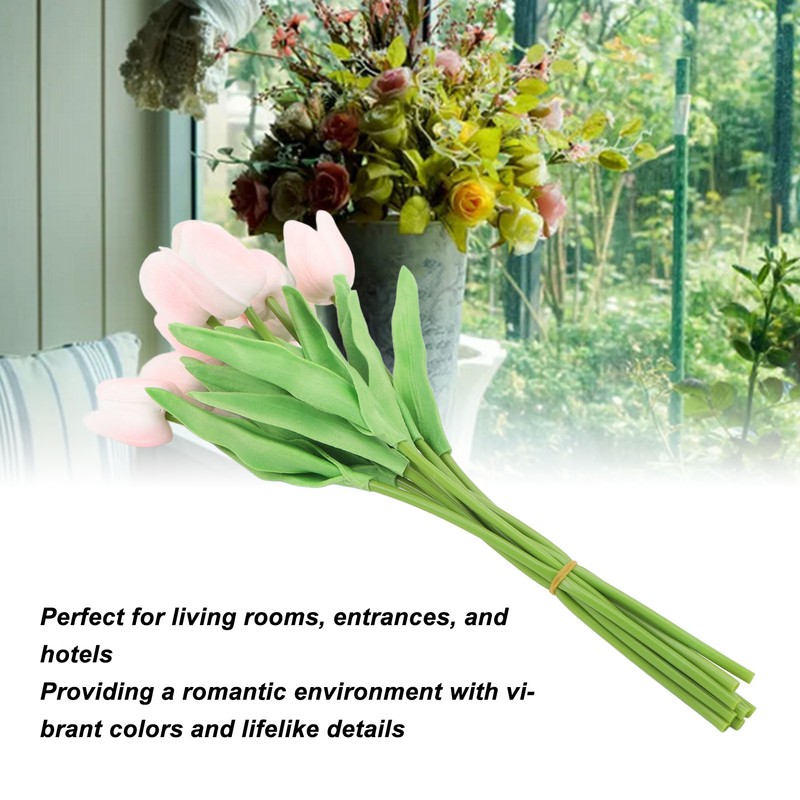 10pcs Artificial Tulip Flowers High Simulation Flowers Decor for Living