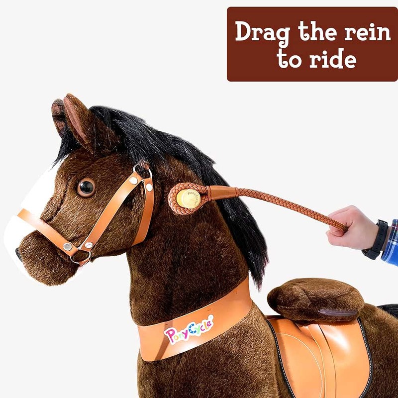 PonyCycle Ride on Horse Reins (85 cm), Brown