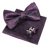 Alizeal Mens Classic Paisley Bow Tie, Hanky and Cufflinks Set,