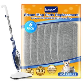 KEEPOW Steam Mop Replacement Pads Compatible with GorFanty Steam Mop Model GF-6610B/GF-6610, Highly Absorbent Microfiber Pads for Floor Steamer Mop (6 Pack)