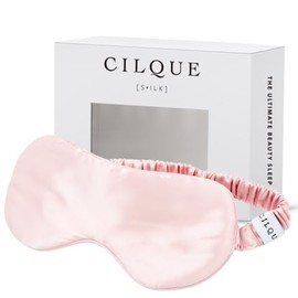 CILQUE 100% Mulberry Silk Sleep Mask – Luxury Eye Mask for Sleeping, Soft & Breathable (Pink)