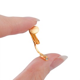 BronaGrand 12 Pieces Earring Clip Backs Clip-on Earring Converter Components Findings with Post for None Pierced Ears,Silver and Gold