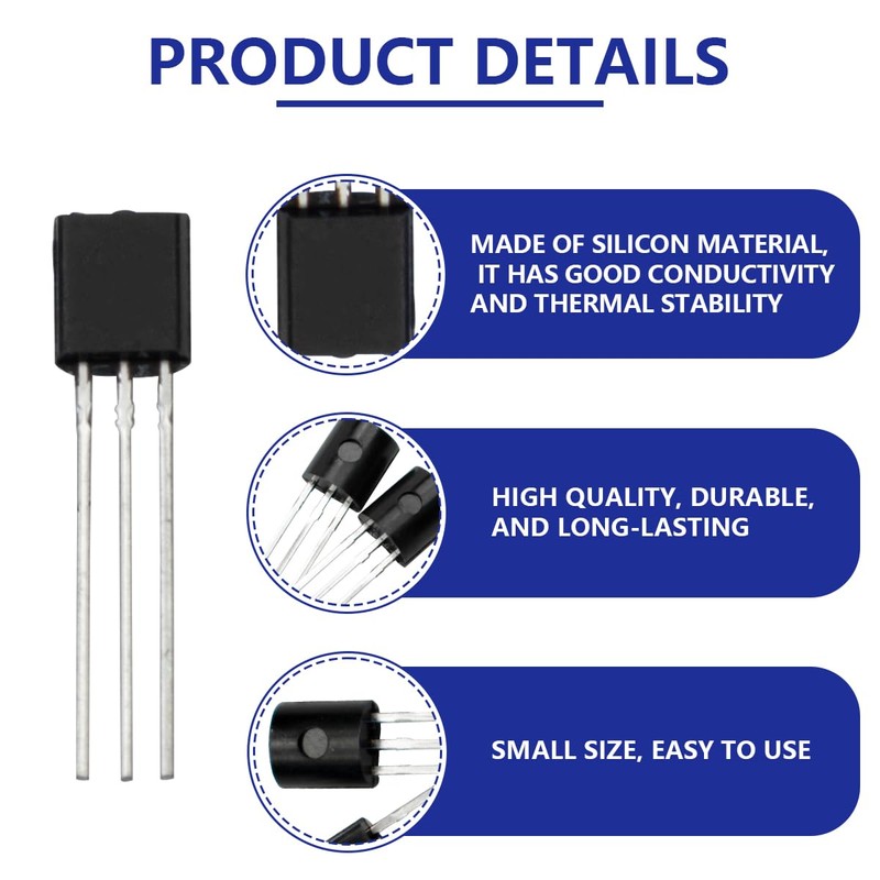 Innfeeltech 50 Pcs BJT Power Transistors Values S9018 NPN Power