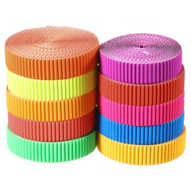 Rebower Corrugated Cardboard Paper Sheets, Corrugated Paper Cardboard Inserts [for Craft and DIY Projects] - 0.8x26.7 Inch/Regular 10 Assorted Colors/1 Set